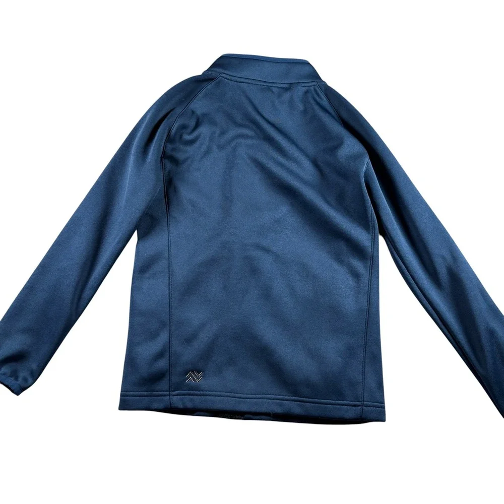Akova Kids Navy Full Zip Performance Fleece Jacket Sz 8 Mock Neck‎ thermal lined